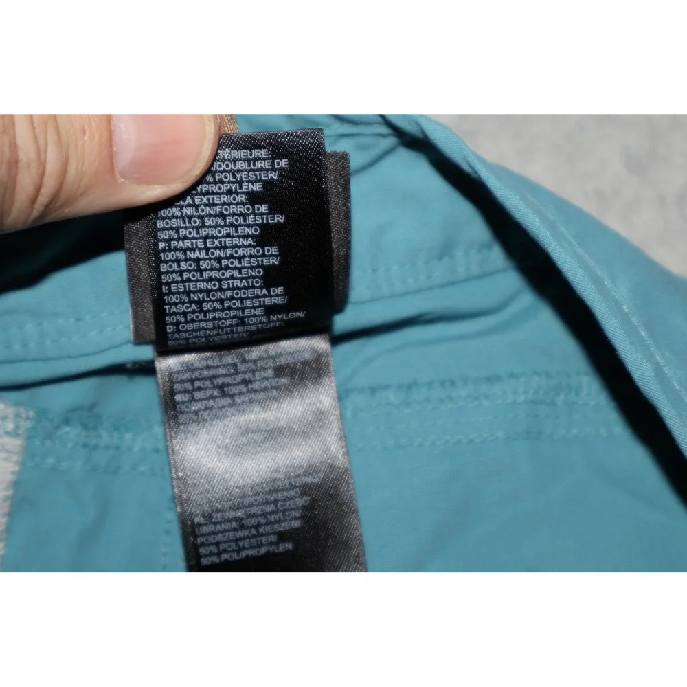 The North Face Board Shorts Mens 32 Teal Blue Zip Nylon Cargo Swim 9